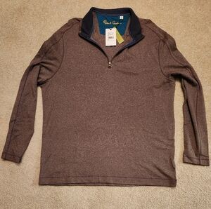 Robert Graham Elia Quarter Zip Pullover - Heather Walnut Color - Size 3XL - NWT